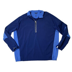 Vintage Zero Restriction Jacket Men XL Extra Large Blue Tour Series 1/2 Zip Golf